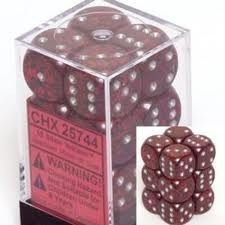 CHX25744 - Dice d6 Set: Silver Volcano - 16mm (12) Block of Dice