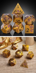 DAD657 Metal & Enamel Dice Set (7pcs) (Sakura) [Bronze]