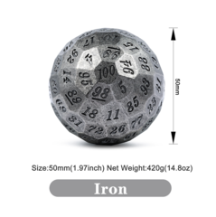 DAD321 - Metal D100 Dice [Iron]