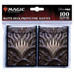 Kaldheim 100ct Sleeve featuring Stylized Planeswalker Symbol for Magic: The Gathering