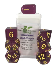 Translucent Dark Purple with Gold Numbers - Set of 7 w/ Arch'd4