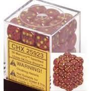 CHX25923 - Dice d6 Set: Mercury Speckled - 12mm Six Sided Die (36) Block of Dice