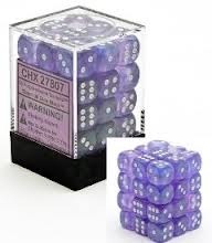 CHX27807 - Dice d6 Set: Purple/ White  Borealis - 12mm Six Sided Die (36) Block of Dice