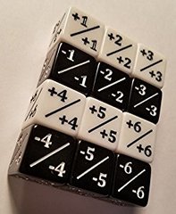 Black/White 4 Dice Counter Set