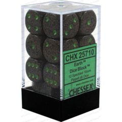 CHX25710 - Dice d6 Set: Earth - 16mm (12) Block of Dice