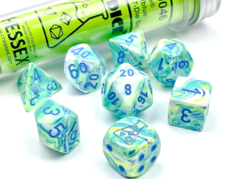Chessex 30046 - Festive Polyhedral Garden/blue 7 Die Set