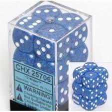 CHX25706 - Dice d6 Set: Water - 16mm (12) Block of Dice