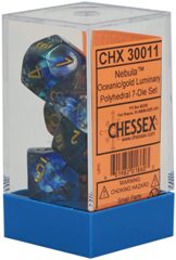 CHX30011 - Nebula - Oceanic & Gold Luminary - Polyhedral 7-Die Set