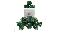 Set Of 15 Dice w/ Archd4: Emerald Dragon Shimmer W/White