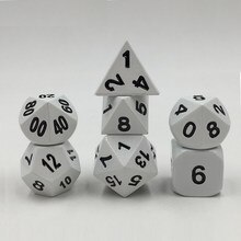 Metal D&D White Dice with Black Numbers
