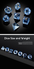 DAD843 Glass Dice Set (7pcs) [Sapphire Zircon]