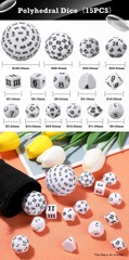 DAD071 Complete Dice Set D3-D100 (15pcs) [White]