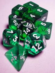 Koplow - Transparent Polyhedral - Green and White 10 Set