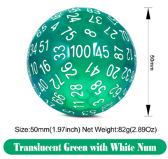 DAD325 - D100 Dice [Translucent Teal]