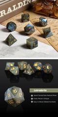 DAD813 Gemstone Dice Set (7pcs) [Labradorite (Natural)]