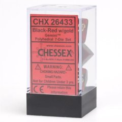 CHX26433 - Gemini Polyhedral 7-Die Set Black-Red/Gold