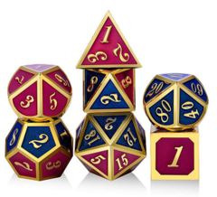 DAD518 - Metal & Enamel Dice Set (7pcs) [Napoleon]