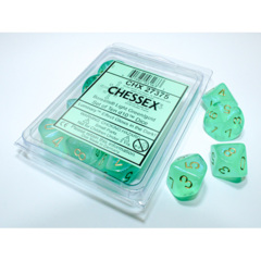 CHX27375 - Light Green/ Gold Set of Ten d10 Dice