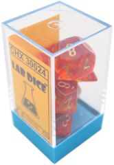 CHX30024 - Translucent Red -Yellow/gold 7 dice set