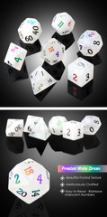 DAD849 - Glass Dice Set (7pcs) [Frosted White Zircon]