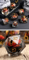 DAD653 Sharp Edge Dice Set (7pcs) (Dragon Eye) [Red]