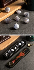 DAD811 Gemstone Dice Set (7pcs) [Grey Cat's Eye (Synthetic)]