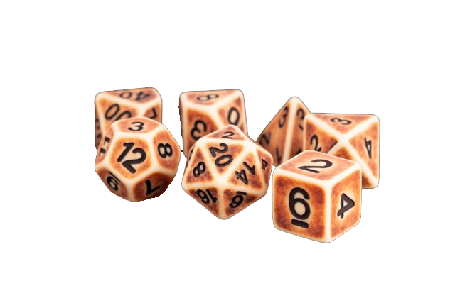 Ancient Brown 16mm Resin Poly Dice Set
