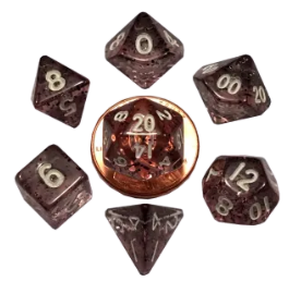 Mini Polyhedral Dice Set - Ethereal Black