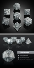 DAD848 Glass Dice Set (7pcs) [Shattered Onyx Zircon]