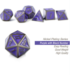 DAD557 - Metal & Enamel Dice Set (7pcs) [Grape & Gunmetal]