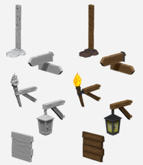 WizKids Deep Cuts Unpainted Minis - 73869 - Signs & Lights