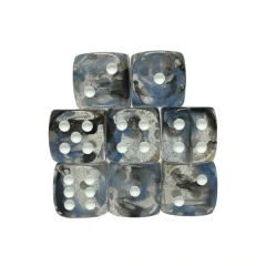 Set of 8d6 Dice - Diffusion Starlight w/ White