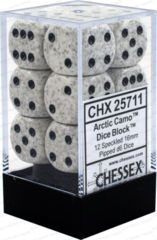 CHX25711 - Dice d6 Set: Arctic Camo - 16mm (12) Block of Dice