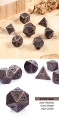 DAD556 Metal & Enamel Dice Set (7pcs) [Crude Copper]