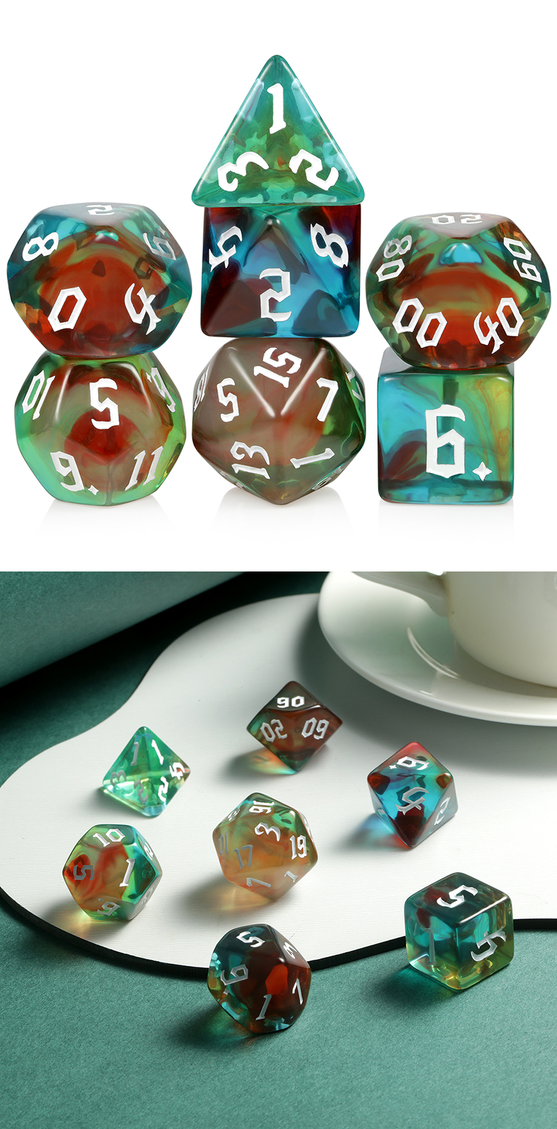 Acrylic Dice Set (7pcs) [Psychedelic