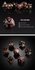 DAD812 Gemstone Dice Set (7pcs) [Maroon Cat's Eye (Synthetic)]