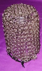 Kittensoft Chainmail Medium Dice Bag With String (LR/MB-A) Silver with Black String