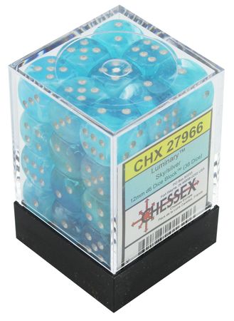 CHX27966 - Luminary Sky/silver - 12mm d6 36 Dice Block