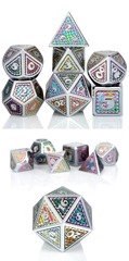 DAD599 Metal & Enamel Dice Set (7pcs) [Rainbow Scale]