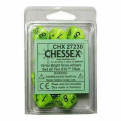 CHX27230 - Vortex Bright Green/Black Set of Ten d10