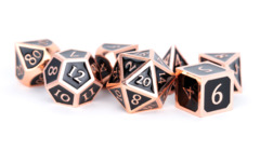 Antique Copper with Black Enamel 16mm Polyhedral Dice Set