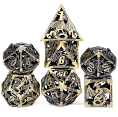 DAD612 - Hollow Dice Set (7pcs) (Dragon) [Bronze]