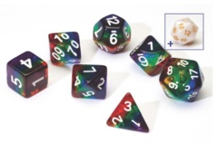 SIRIUS DICE RAINBOW TRANSLUCENT 7 DIE SET