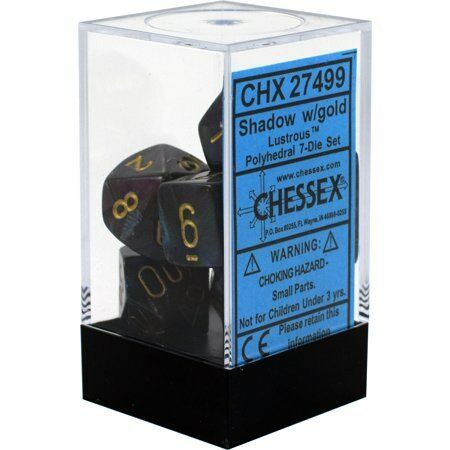 CHX27499 - Lustrous Shadow / Gold 7 Dice Set