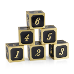 DAD572 Metal & Enamel Dice Set (Black & Gold)