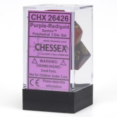 Chessex 26426 Gemini Polyhedral 7-Die Set Purple-Red/Gold