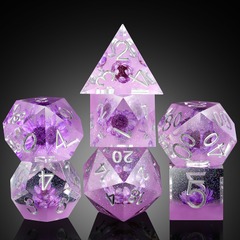 DAD727 Sharp Edge Dice Set (7pcs) [Purple Lotus]