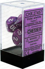 CHX27457 - Festive Violet/White Polyhedral 7 Dice Set