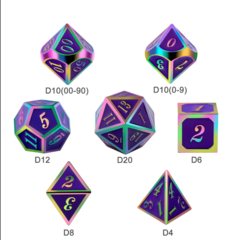 DAD533  Metal & Enamel Dice Set (7pcs) [Royal Purple Irides]