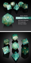 DAD824 Gemstone Dice Set (7pcs) [Green Agate (Natural)]